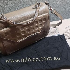 Mimco Brown Textured Shoulder Bag